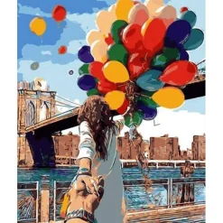 Peinture au numéro : Ballons Colorés - sans châssis en bois - Figured'Art