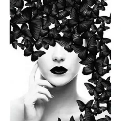 Peinture au numéro : Beauté et Papillons - sans châssis en bois - Figured'Art