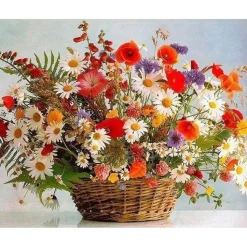 Peinture au numéro : Bouquet multicolore - sans châssis en bois - Figured'Art