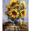 Peinture au numéro : Bouquet de Tournesols - sans châssis en bois - Figured'Art