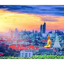 Peinture au numéro : Buddha Bangkok - sans châssis en bois - Figured'Art