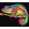 Peinture au numéro : Caméléon Pop Art - sans châssis en bois - Figured'Art