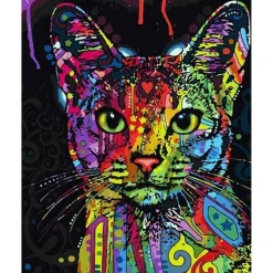 Peinture au numéro : Chat fractal - toile tendue sur châssis - Figured'Art