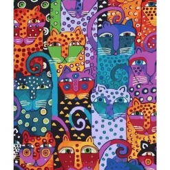 Peinture au numéro : Chats abstraits - sans châssis en bois - Figured'Art
