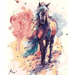 Peinture au numéro : Cheval peint - sans châssis en bois - Figured'Art