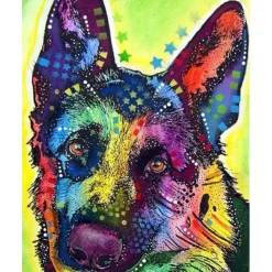 Peinture au numéro : Chien étoilé 2 - sans châssis en bois - Figured'Art