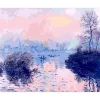 Peinture au numéro : Claude Monet - Soleil couchant sur la Seine à Lavacourt - sans châssis en bois - Figured'Art
