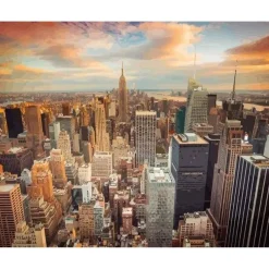 Peinture au numéro : Coucher de soleil sur new york - sans châssis en bois - Figured'Art