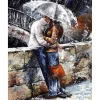 Peinture au numéro : Couple sous la pluie - sans châssis en bois - Figured'Art