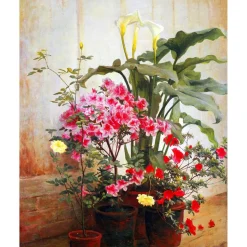 Peinture au numéro : Côté d'une serre - George Cochran Lambdin - toile tendue sur châssis - Figured'Art