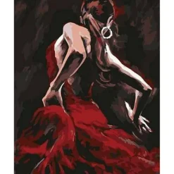Peinture au numéro : Danseuse de Flamenco - sans châssis en bois - Figured'Art