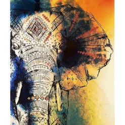 Peinture au numéro : Eléphant d'Asie - sans châssis en bois - Figured'Art