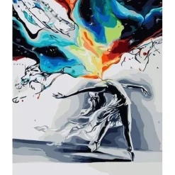 Peinture au numéro : Explosion de couleurs - sans châssis en bois - Figured'Art