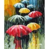 Peinture au numéro : Farandole de Parapluies - sans châssis en bois - Figured'Art