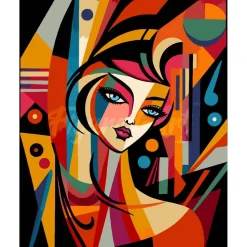 Peinture au numéro : Femme abstraite style Picasso - sans châssis en bois - Figured'Art