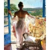 Peinture au numéro : Femme à sa Fenêtre - sans châssis en bois - Figured'Art