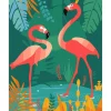 Peinture au numéro : Flamants Roses les pieds dans l'eau - sans châssis en bois - Figured'Art