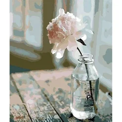 Peinture au numéro : Fleur Blanche - sans châssis en bois - Figured'Art