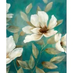 Peinture au numéro : Fleurs blanches abstraites - sans châssis en bois - Figured'Art