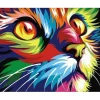 Peinture au numéro : Félin Pop Art - sans châssis en bois - Figured'Art