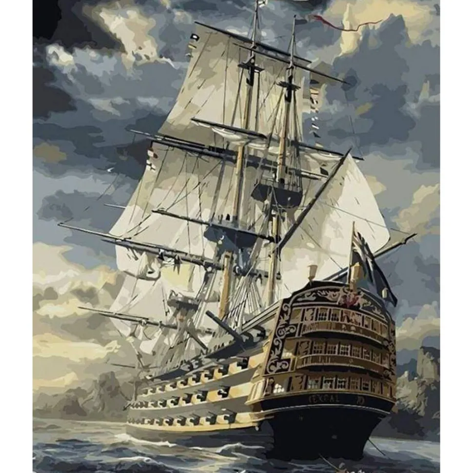 Peinture au numéro : Galion Océan - sans châssis en bois - Figured'Art