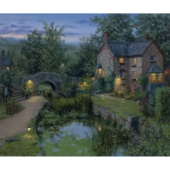 Peinture au numéro : Havre de paix lumineux - toile tendue sur châssis - Figured'Art