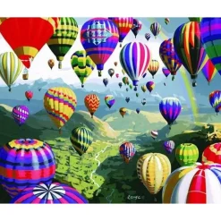 Peinture au numéro : Lâcher de Montgolfières - sans châssis en bois - Figured'Art