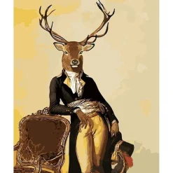 Peinture au numéro : Le Cerf Dandy - sans châssis en bois - Figured'Art