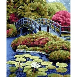 Peinture au numéro : Le Pont de Nihonbashi au Japon - sans châssis en bois - Figured'Art