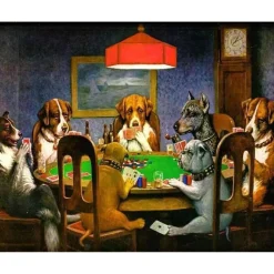 Peinture au numéro : Les Chiens jouent au Poker - sans châssis en bois - Figured'Art