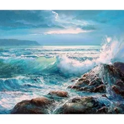 Peinture au numéro : Les Vagues - sans châssis en bois - Figured'Art