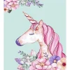 Peinture au numéro : Licorne rose - sans châssis en bois - Figured'Art