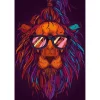 Peinture au numéro : Lion à lunettes - sans châssis en bois - Figured'Art