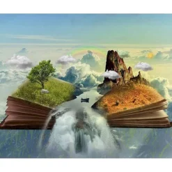 Peinture au numéro : Livre Paysage - sans châssis en bois - Figured'Art