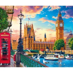 Peinture au numéro : Londres au printemps - toile tendue sur châssis - Figured'Art