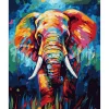 Peinture au numéro : Éléphant Coloré Abstrait - sans châssis en bois - Figured'Art