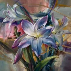 Peinture au numéro : Lys colorés - sans châssis en bois - Figured'Art