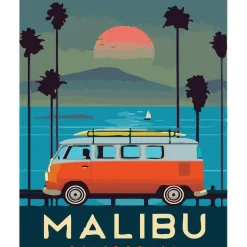 Peinture au numéro : Malibu Vintage - sans châssis en bois - Figured'Art