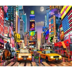 Peinture au numéro : Nuit à Timesquare - toile tendue sur châssis - Figured'Art