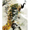 Peinture au numéro : Paon doré - sans châssis en bois - Figured'Art