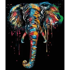 Peinture au numéro : Peinture Elephant - toile tendue sur châssis - Figured'Art