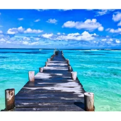 Peinture au numéro : Ponton sur mer paradisiaque - sans châssis en bois - Figured'Art