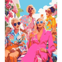 Peinture au numéro : Réunion de Divas - sans châssis en bois - Figured'Art