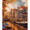 Peinture au numéro : Soleil à Amsterdam - sans châssis en bois - Figured'Art