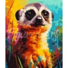 Peinture au numéro : Suricate Coloré Abstrait - sans châssis en bois - Figured'Art