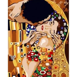 Peinture au numéro : Tendre baiser - toile tendue sur châssis - Figured'Art