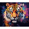 Peinture au numéro : Tigre Coloré Abstrait - sans châssis en bois - Figured'Art