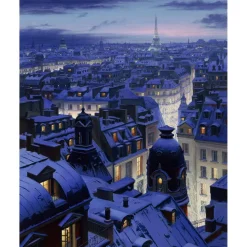 Peinture au numéro : Toits de Paris - toile tendue sur châssis - Figured'Art