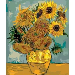 Peinture au numéro : Van gogh - tournesols - sans châssis en bois - Figured'Art