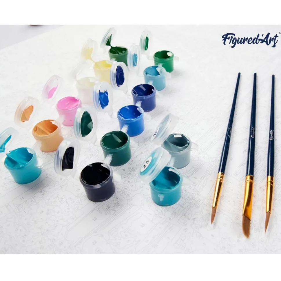 Peinture au numéro : Van gogh - tournesols - sans châssis en bois - Figured'Art